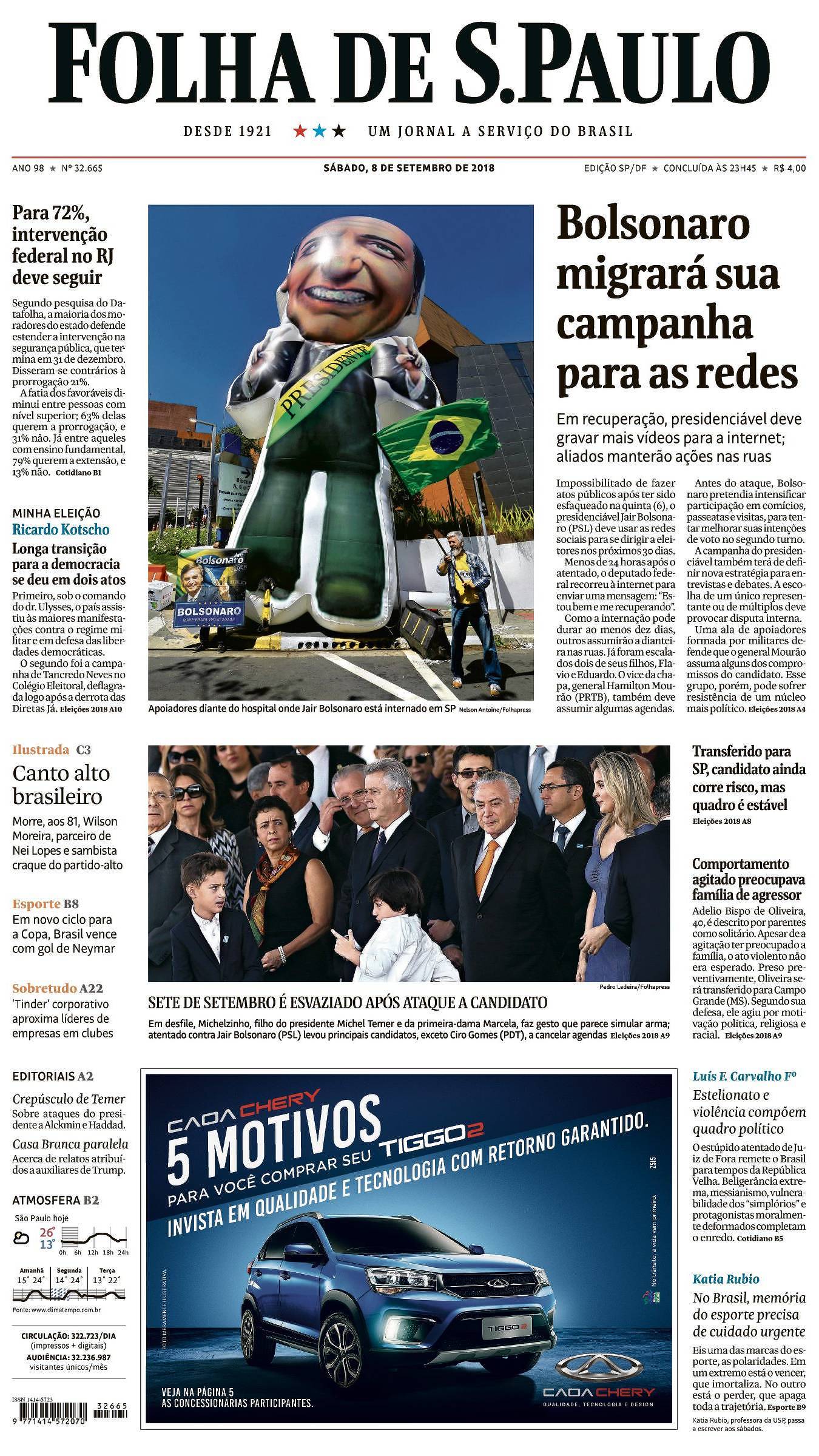 Capa da Edição São Paulo da Folha