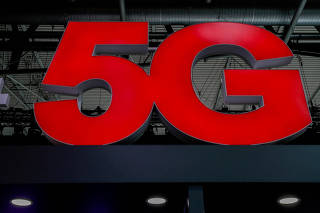 FILE PHOTO: A 5G sign is seen during the Mobile World Congress in Barcelona