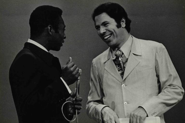 O Pelé durante participação no programa do apresentador Silvio Santos.