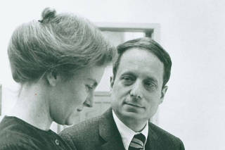 In a handout photo, Robert Venturi and Denise Scott Brown, his wife and professional partner, in the late 1960s at their office in Philadelphia.