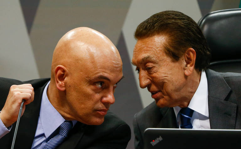 Sabatina do ministro licenciado da Justiça e indicado ao STF Alexandre de Moraes, na CCJ do senado federal. O senador Edison Lobão (PMDB-MA) presidiu a sessão e o senador Eduardo Braga (PMDB-AM) foi o relator da indicação