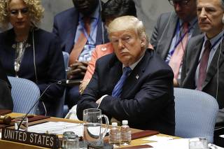 U.S. President Trump chairs a meeting of the United Nations Security Council in New York