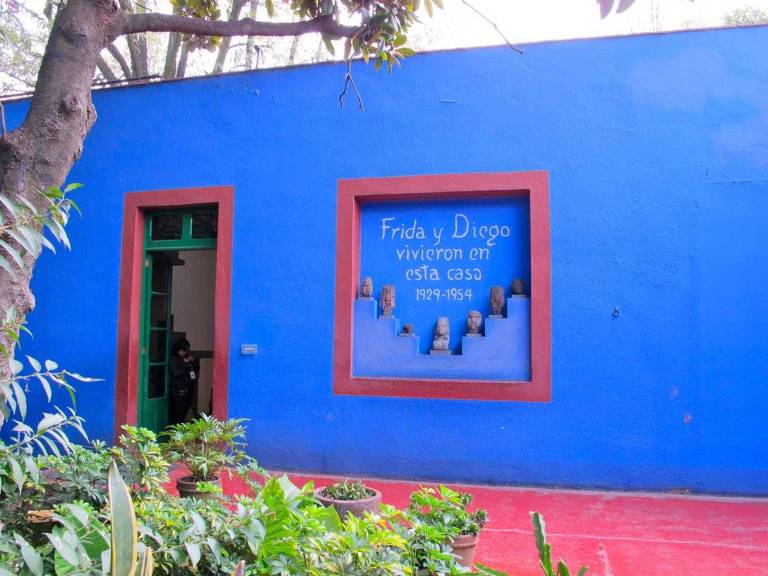 Detalhe da Casa de Frida Kahlo, onde a artista viveu, na Cidade do México 