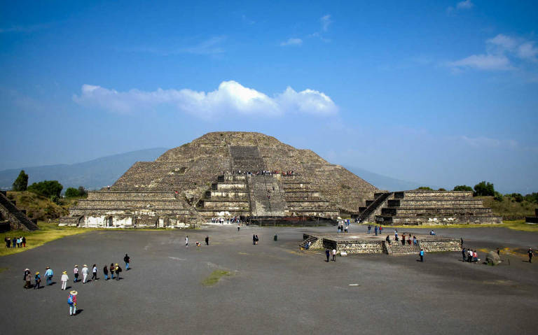 Teotihuacan, um antigo centro urbano da mesoamerica pré-colombiana, que fica a 48 km da Cidade do México