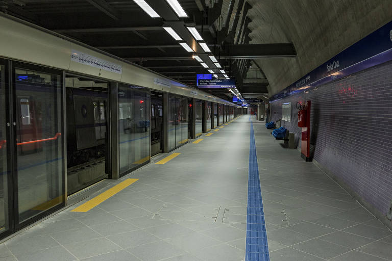 Detalhes da nova estação Santa Cruz, na linha 5-lilás