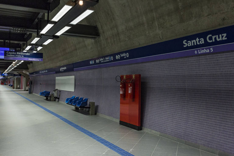 Detalhes da nova estação Santa Cruz, na linha 5-lilás