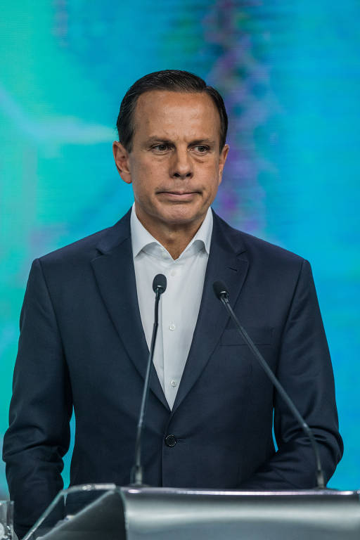 Candidato João Doria (PSDB) durante debate na Record 