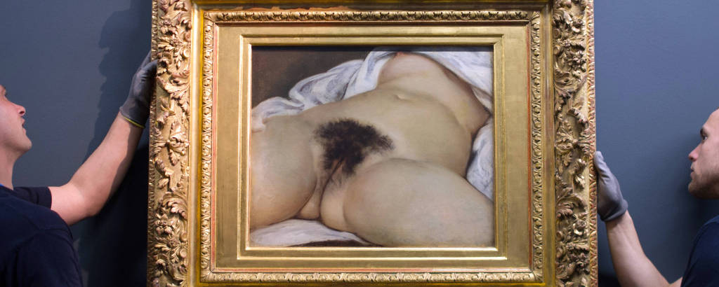 'A Origem do Mundo', obra de Gustave Courbet é instalada em museu de Ornans, na França, em 2014 