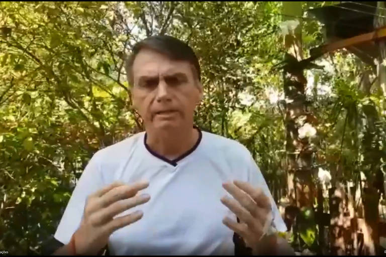 Bolsonaro em vídeo postado nas suas redes sociais