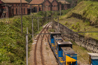 Locomotiva no distrito de Paranapiacaba em Santo André/SP
