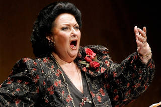 FILE PHOTO: Spanish soprano Montserrat Caballe performs during a concert in Santander