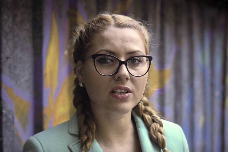 A jornalista búlgara Viktoria Marinova em imagem retirada de seu programa de TV