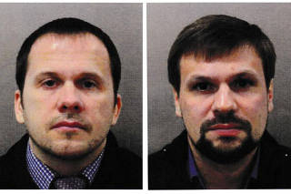 FILE PHOTO: Alexander Petrov and Ruslan Boshirov, who were formally accused of attempting to murder former Russian intelligence officer Sergei Skripal and his daughter Yulia in Salisbury, are seen in an image handed out by the Metropolitan Police in London