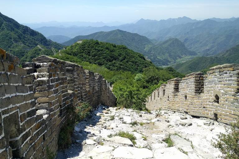 Trecho de Jiankou da Grande Muralha da China, a duas horas de carro de Pequim, na China
