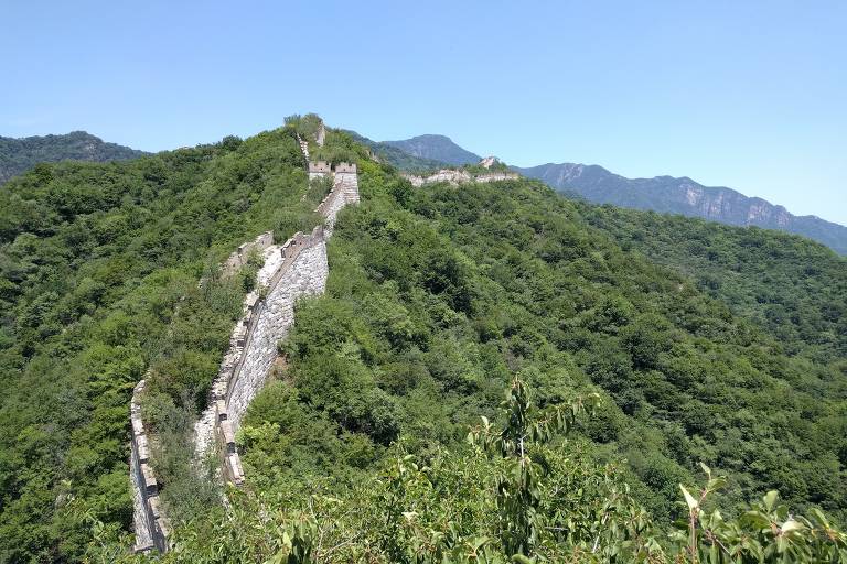 Trecho de Jiankou da Grande Muralha da China, a duas horas de carro de Pequim, na China