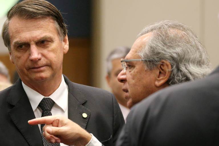 Jair Bolsonaro (PSL) e seu principal assessor econômico, Paulo Guedes