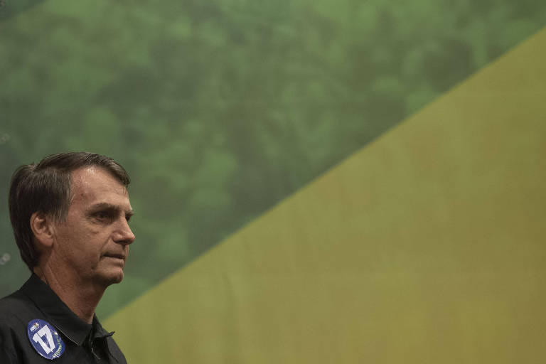 Candidato do PSL, Jair Bolsonaro, durante entrevista coletiva