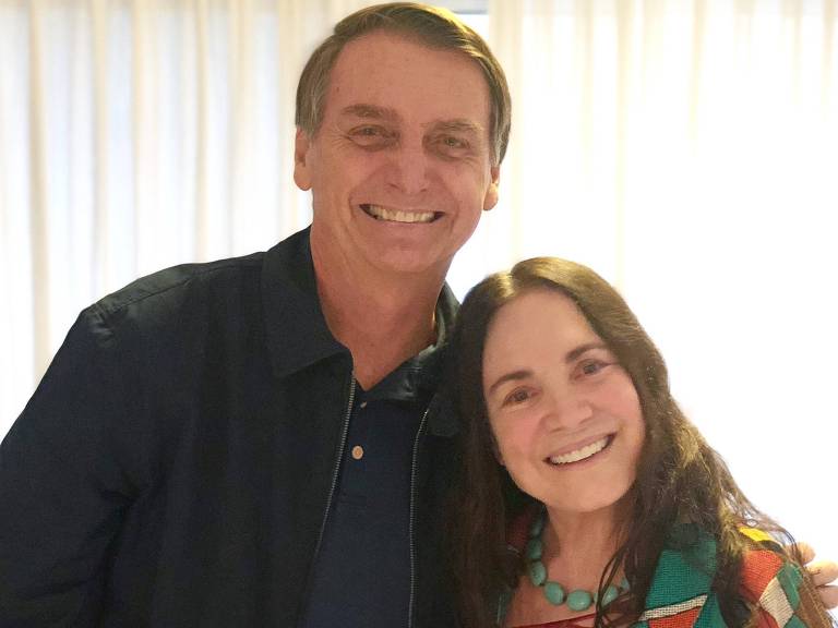 Regina Duarte visita o presidenciável Jair Bolsonaro no Rio de Janeiro