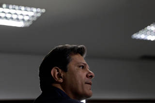 Haddad, presidential candidate of Brazil's leftist Workers' Party (PT), attends a news conference in Sao Paulo