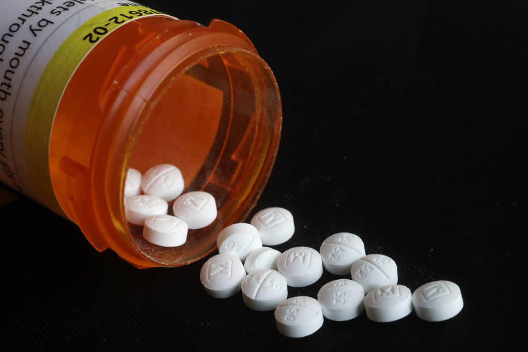 Pílulas de oxicodona, um opioide