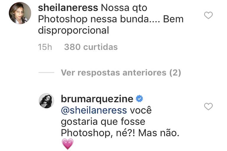 Bruna Marquezine responde comentário após postar foto de maiô