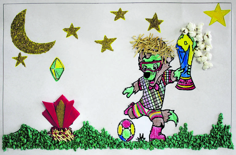 Nenhuma criança merece ensino a distância - Desenho feito por Bryan Souza Zanin, 7 anos, vencedor do concurso do CPP (Centro do Professorado Paulista)