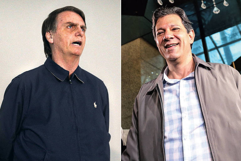 Os presidenciáveis Jair Bolsonaro (PSL) e Fernando Haddad (PT)