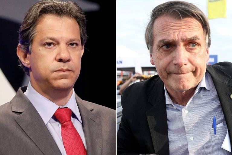 Os candidatos à Presidência Fernando Haddad (PT) e Jair Bolsonaro (PSL)