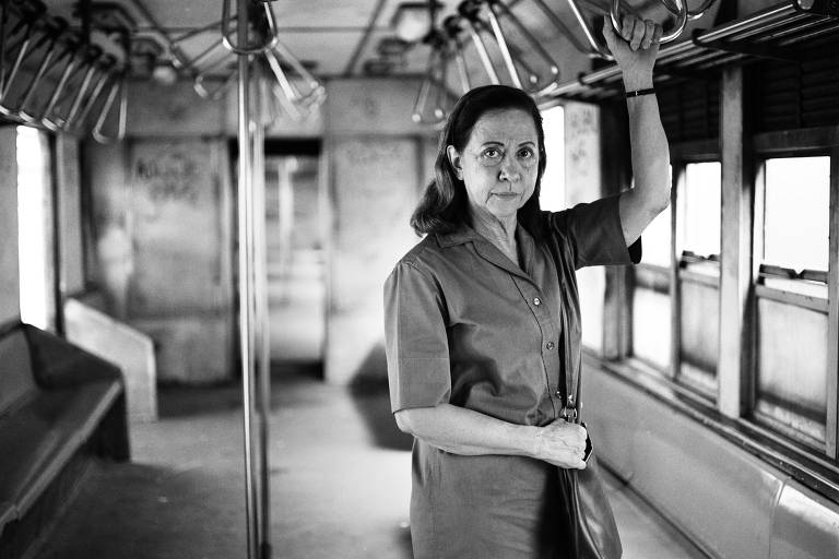 Fernanda Montenegro no set de 'Central do Brasil', de Walter Salles, em foto  feita pelo diretor de fotografia Walter Carvalho
