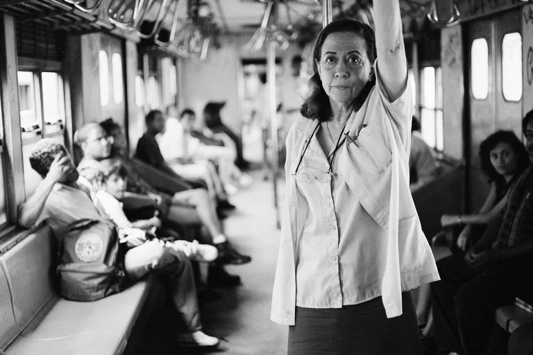 Fernanda Montenegro no set de 'Central do Brasil', de Walter Salles, em foto  feita pelo diretor de fotografia Walter Carvalho