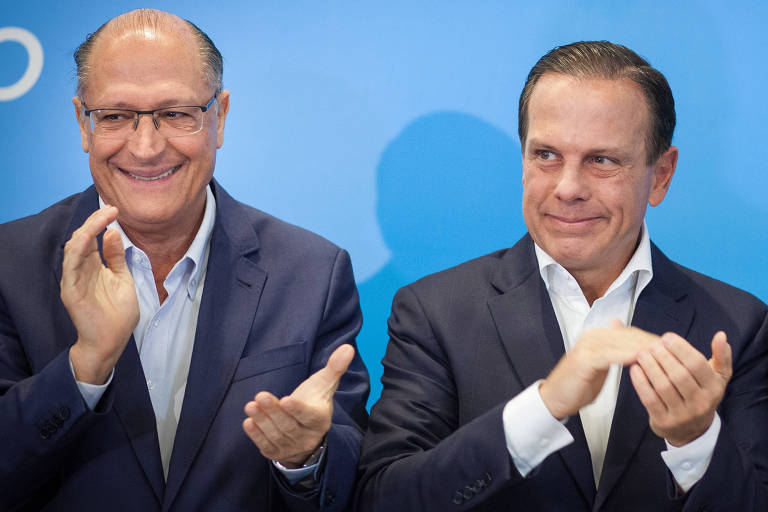 O ex-governador de São Paulo Geraldo Alckmin e seu sucessor, João Doria