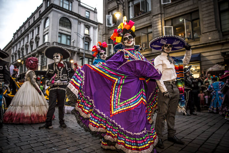 O colorido dia dos Mortos mexicano