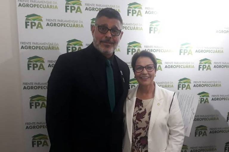 O deputado eleito Alexandre Frota e a futura ministra da Agricultura, Tereza Cristina