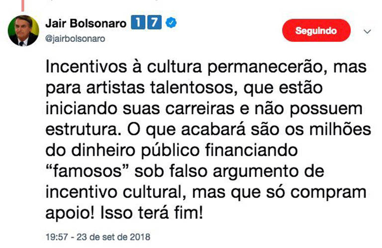 ATOR DESMENTE MITO DA LEI ROUANET E CRITICA GOVERNO BOLSONARO