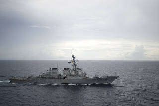The Decatur, an American destroyer, which almost collided with a Chinese warship in the South China Sea in September 2018.
