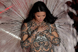 Model Adriana Lima presents a creation during the 2018 Victoria's Secret Fashion Show in New York