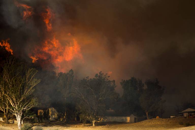 O Rancho Reagan, localizado próximo à Malibu e que já teve como proprietário o ex-presidente Ronald Reagan, foi tomado pelas chamas