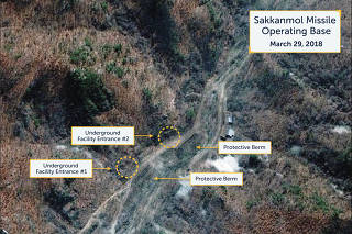 A Digital Globe satellite image shows what CSIS reports is an undeclared missile operating base at Sakkanmol