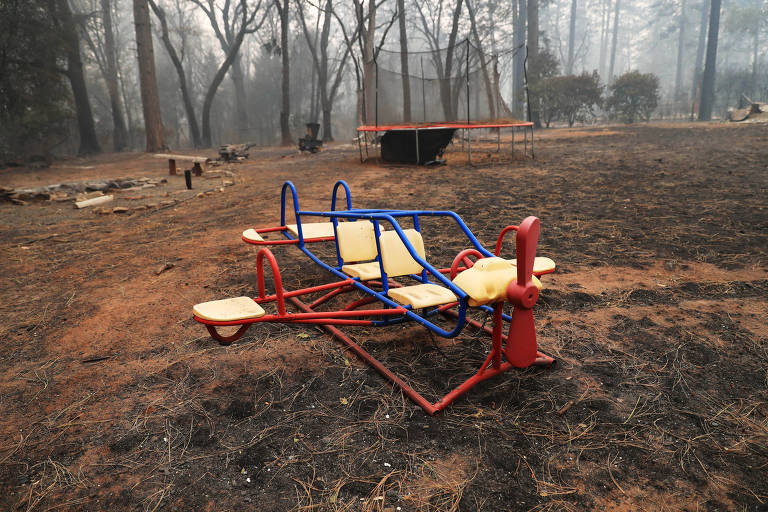 Parque atingido pelo incêndio em Paradise, no norte da Califórnia 
