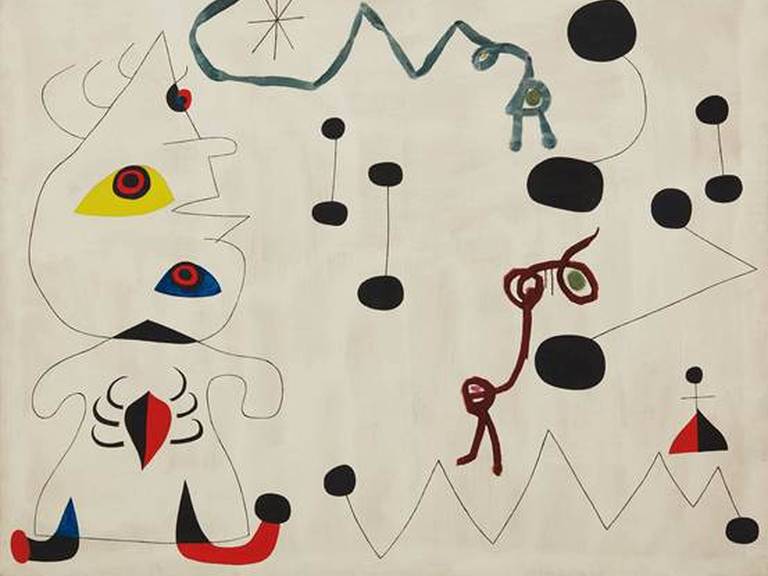 Quadro Femme dans la Nuit (1945), do espanhol Joan Miró