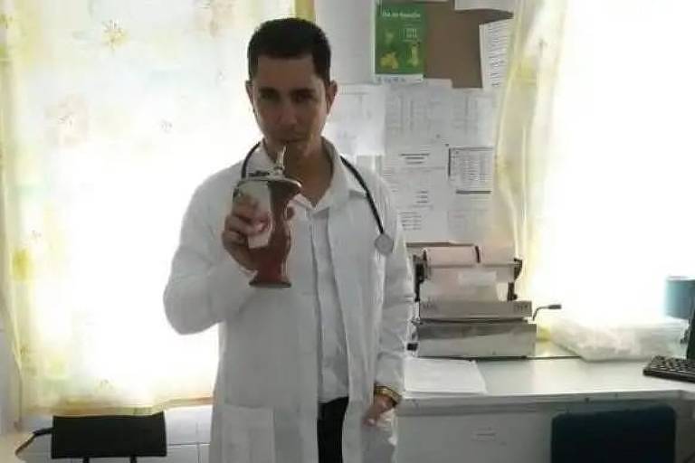 O médico Richel Collazo Cruz quando chegou à cidade de Chapada, no RS