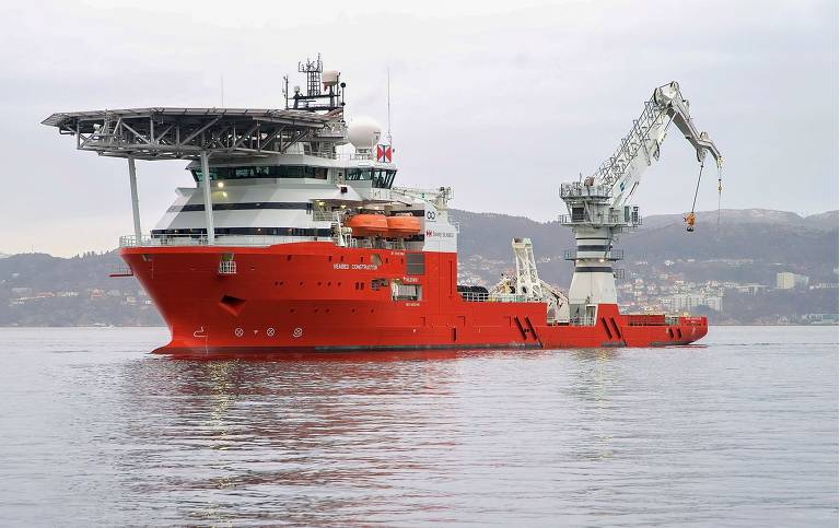 O navio Seabed Constructor, da empresa Ocean Infinity, de onde foi achado o submarino San Juan