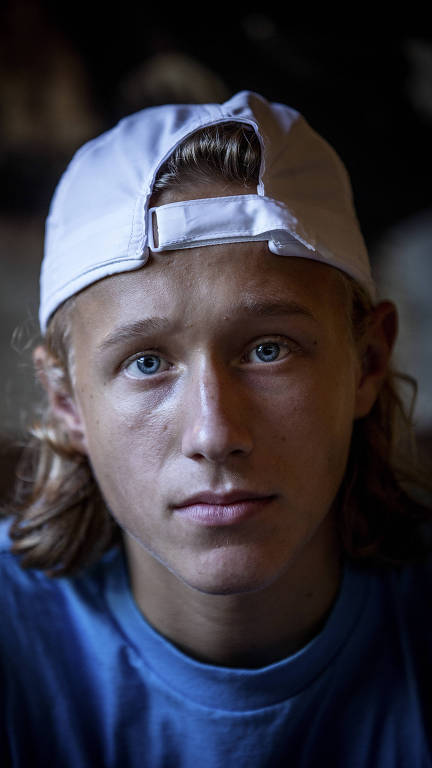 Leo Borg, 15, jovem tenista sueco e filho de Bjorn Borg 