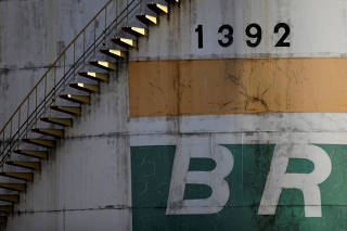 FILE PHOTO: A tank of Brazil's state-run Petrobras oil company is seen in Brasilia
