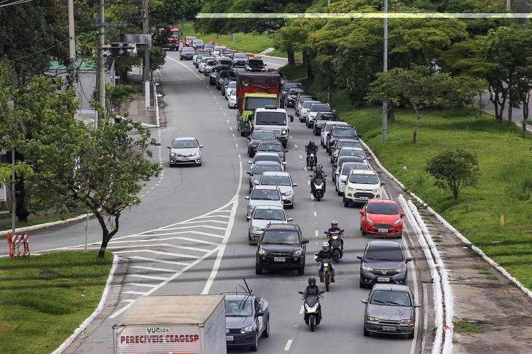 Trânsito na marginal Pinheiros 14/04/2019 Fotografia
