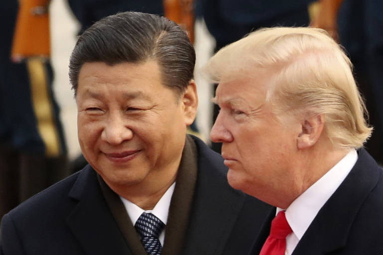 Os presidentes da China, Xi Jinping, e dos EUA, Donald Trump