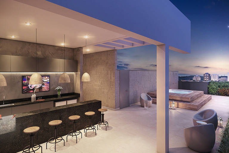 Área comum do coliving Loadd, que tem entrega prevista para 2021, na avenida Jabaquara, zona sul de SP 