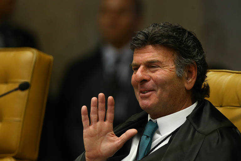 O ministro Luiz Fux. SessÃ£o plenÃ¡ria do STF, sob a presidÃªncia do ministro Dias Toffoli
