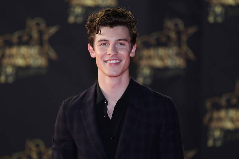 O cantor canadense Shawn Mendes durante o NRJ Music Awards em 2018