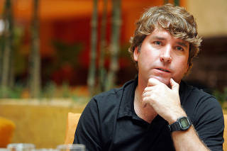 FILE PHOTO: Stephen Hillenburg, creator of the popular animated series Spongebob Squarepants is interviewed by Reuters in Singapore